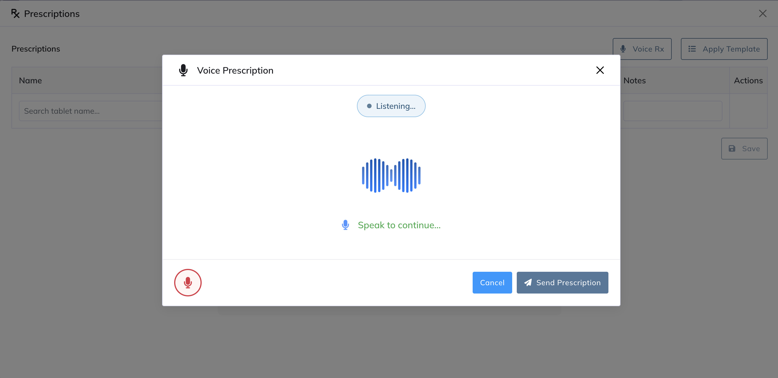 Voice dictation icon